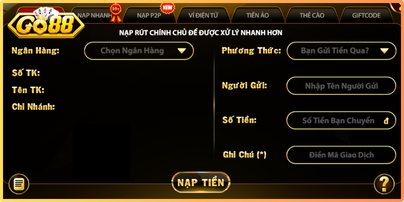 Nạp Tiền Go88 Hướng Dẫn Giao Dịch Nhanh A - Z Cho Anh Em 3 Những lưu ý quan trọng khi nạp tiền Go88 để tránh lỗi